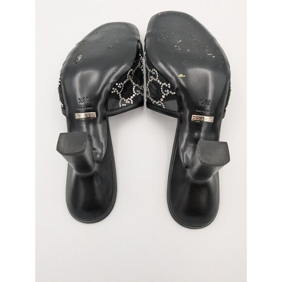 Gucci Demi Rhinestone Mesh Mule Sandals Nero Women's size US8.5 EU38.5 - Picture 11 of 16